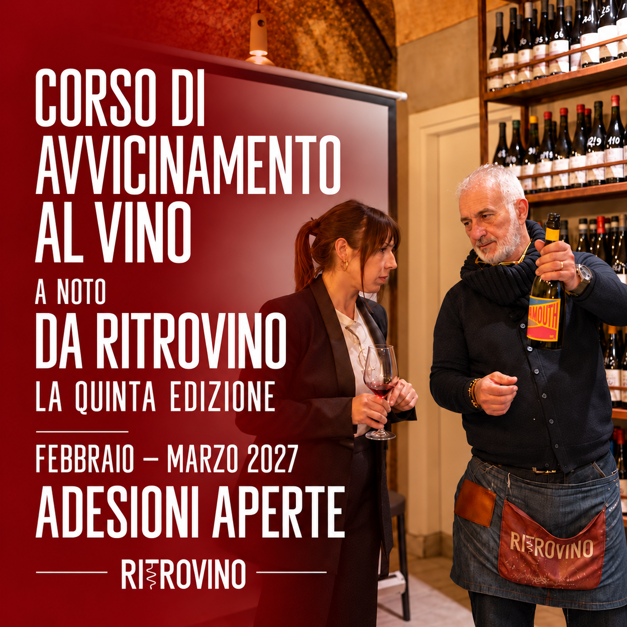 Corso di avvicinamento al vino 2027 da RitroVino a Noto, quinta edizione, adesioni aperte